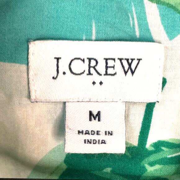 J. CREW 100% Cotton Button Down Shirt Sz M Tropical Print Palm Leaf Beach Resort - Picture 3 of 11